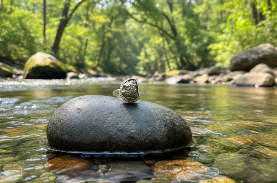 Raw Pyrite Adjustable Ring