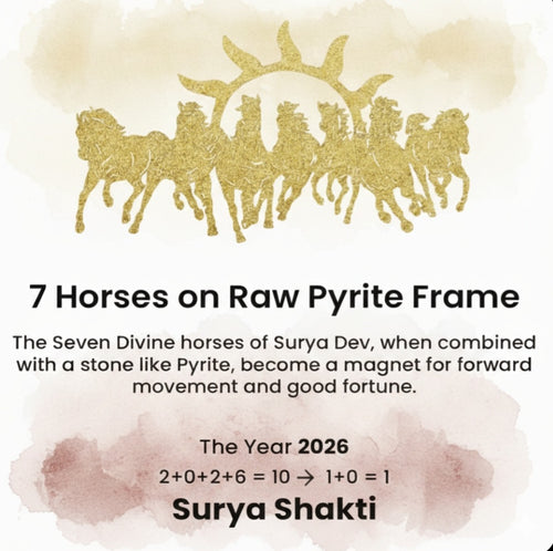 7 Horses on Raw Pyrite Frame
