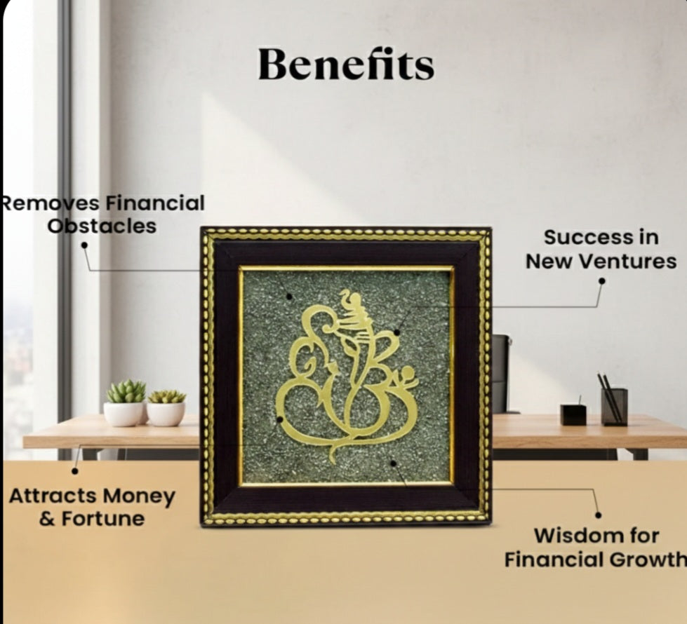 Ganesh Ji on Raw Pyrite Frame